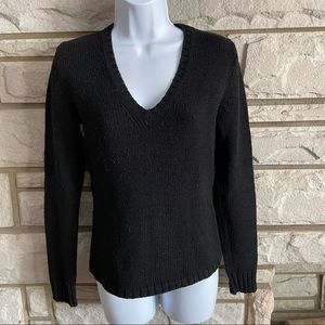 Banana Republic Black Soft Wool V-Neck Sweater Size S